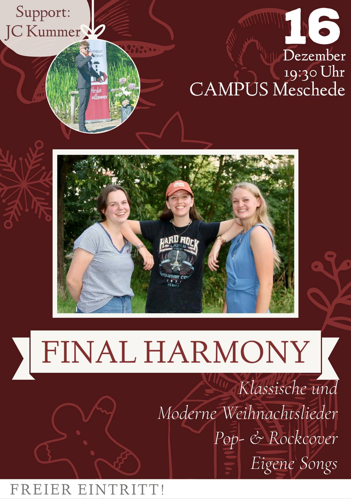 Final Harmony spielt Weihnachtskonzert im Campus